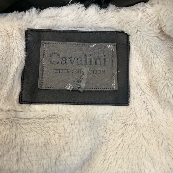 NWT Cavalini Faux Leather with Hood Jacket Black Size PM - Picture 14 of 15